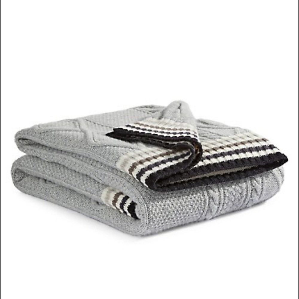 Hudson’s Bay Company Sterling Stripe Lambswool Cable Throw